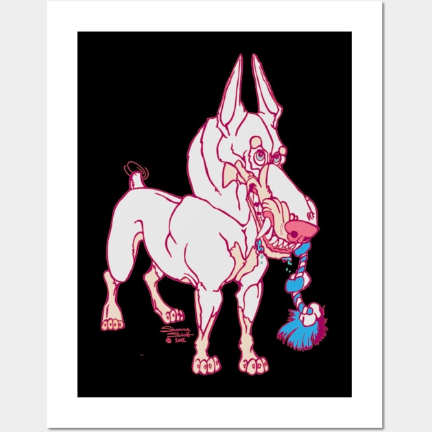 White Doberman 2 Wall Art by WildThingsTreasures34